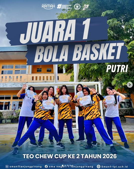 Juara 1 Bola Basket Kategori Putri pada Teo Chew Cup ke-2 Tahun 2026